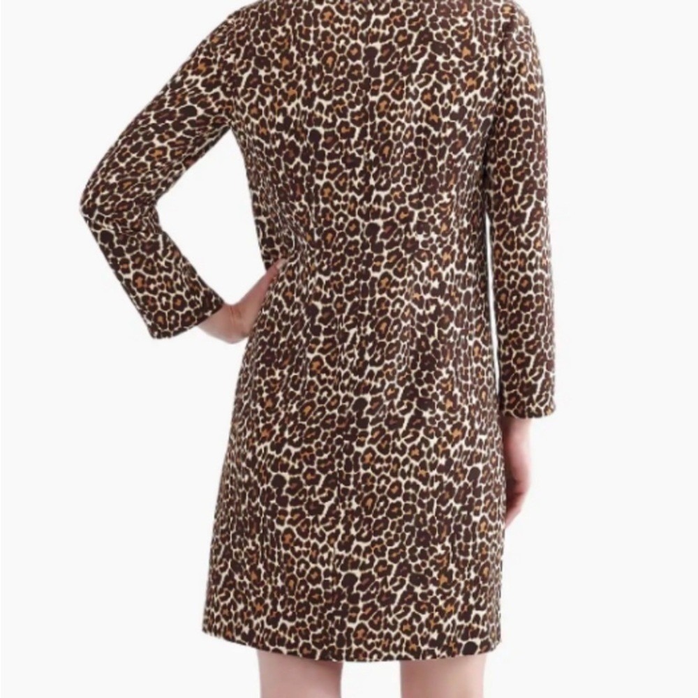 J. Crew crepe shift dress in cat leopard sz 2 NWOT - Picture 4 of 12